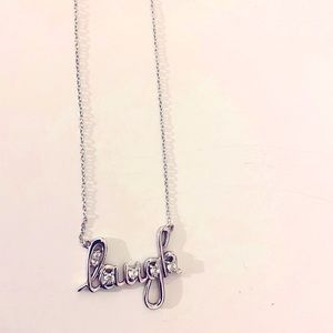 Sterling Silver Laugh Necklace with Zirconia Stones